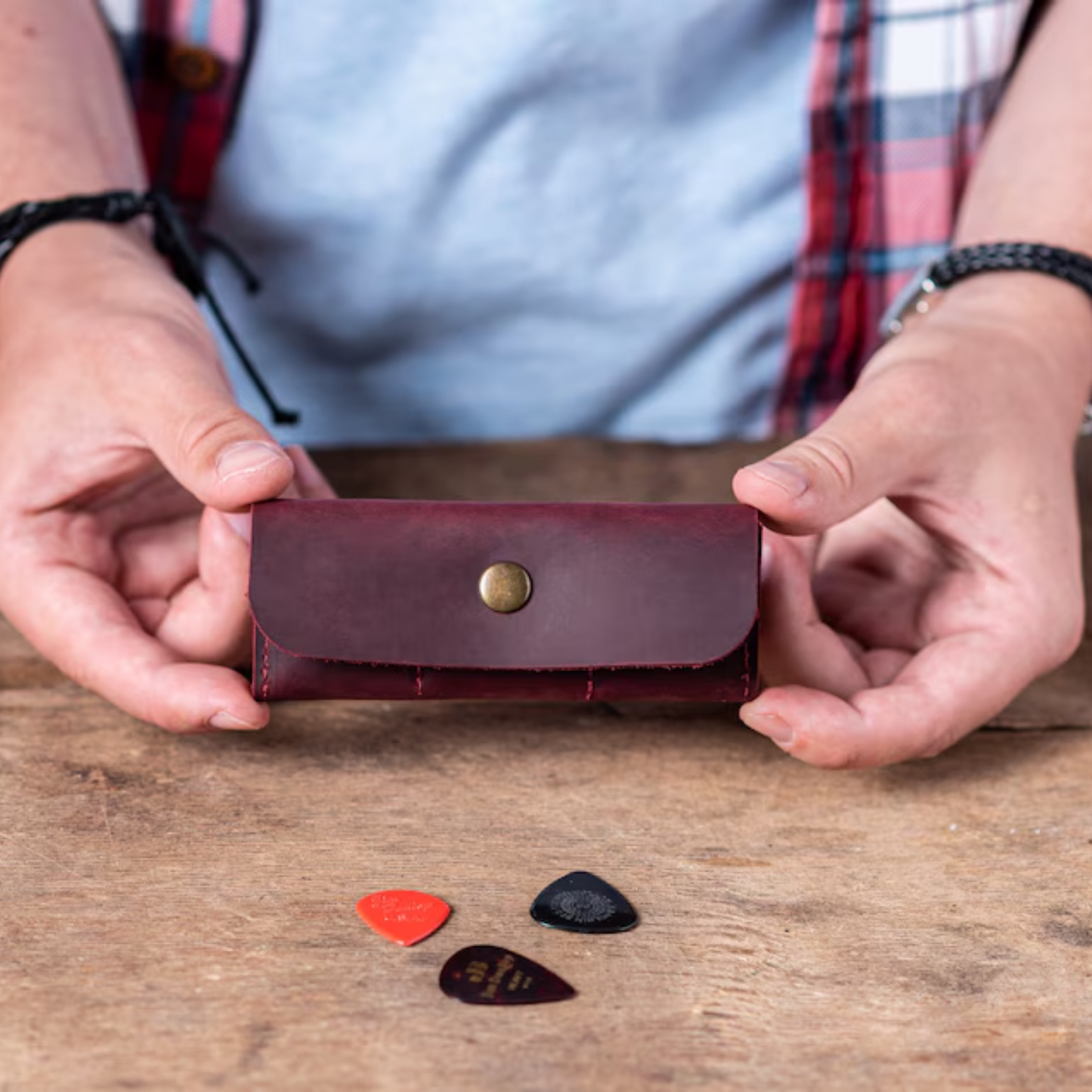 Leather Guitar Pick Holder