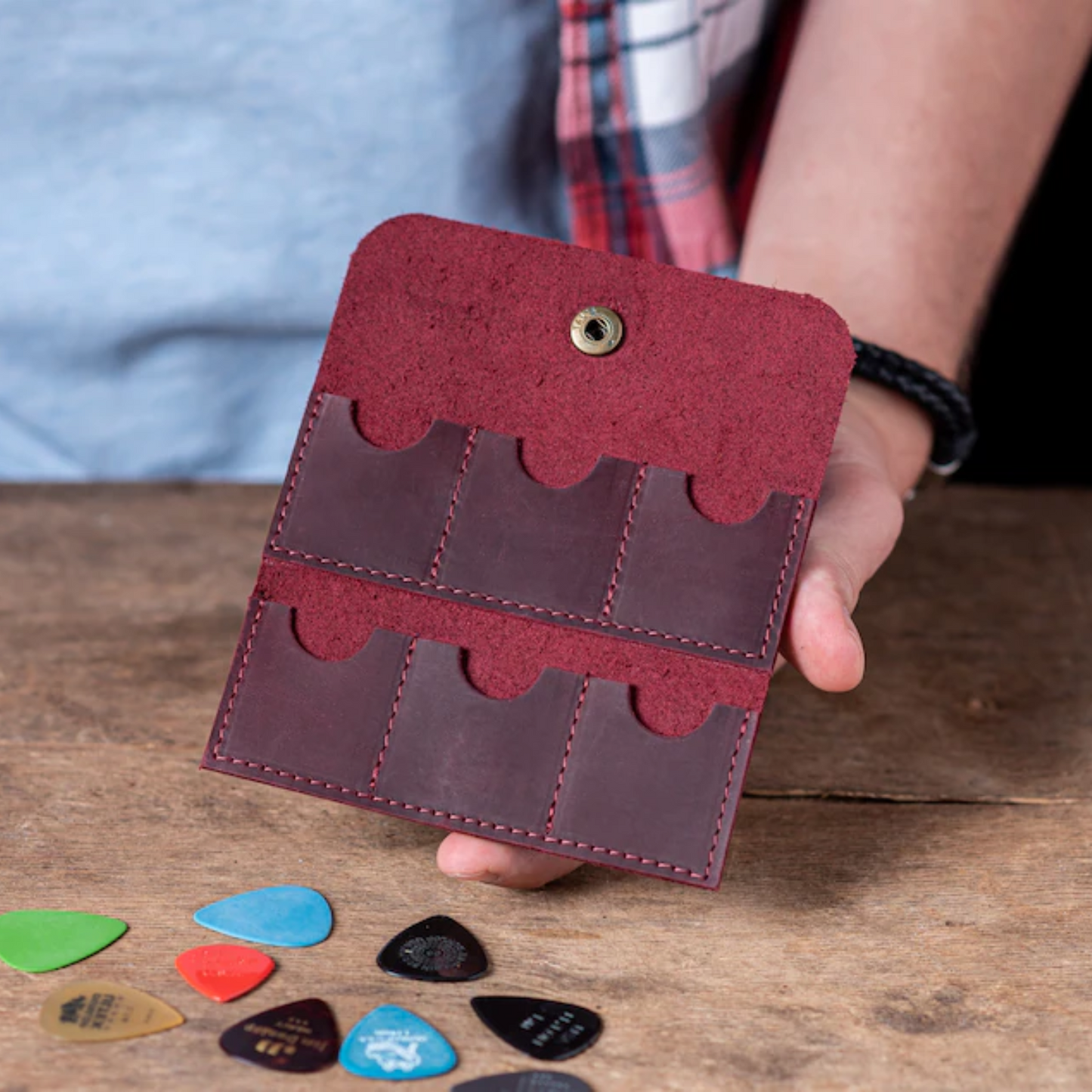 Leather Guitar Pick Holder