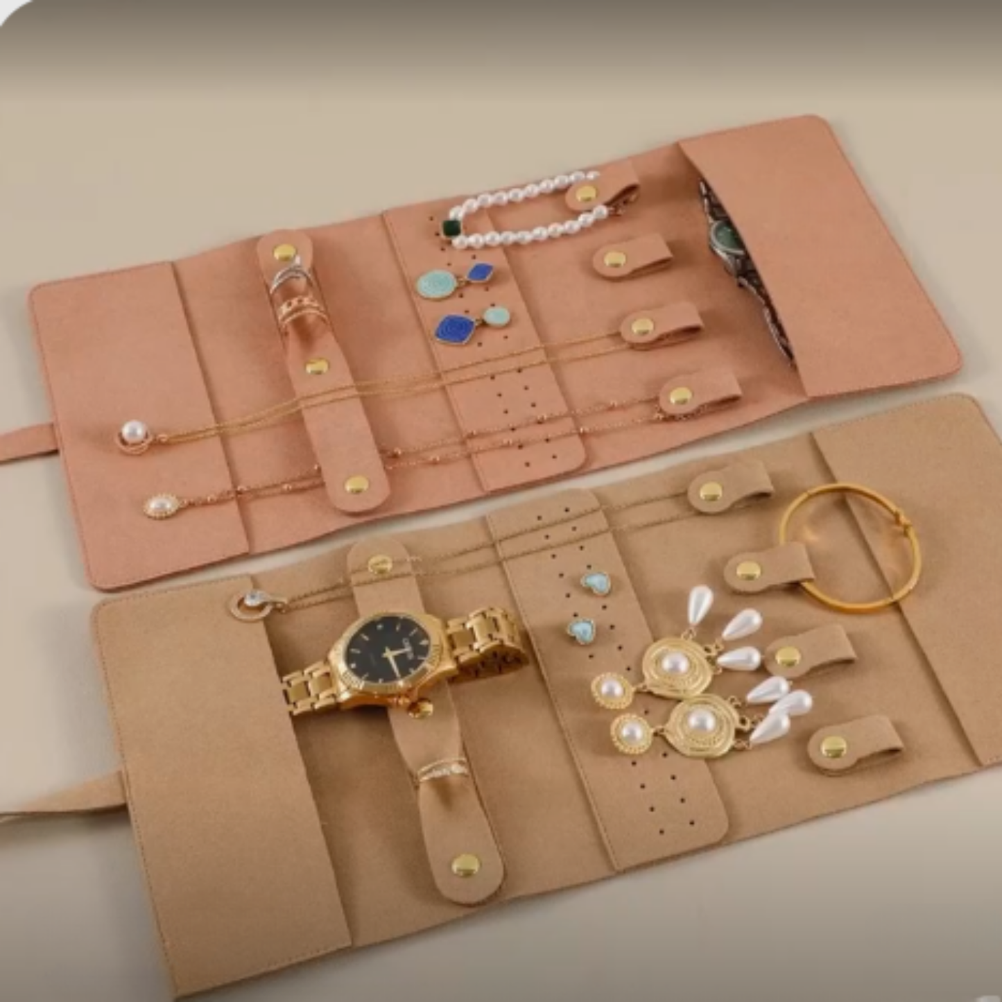 Leather Travel Jewellery Roll
