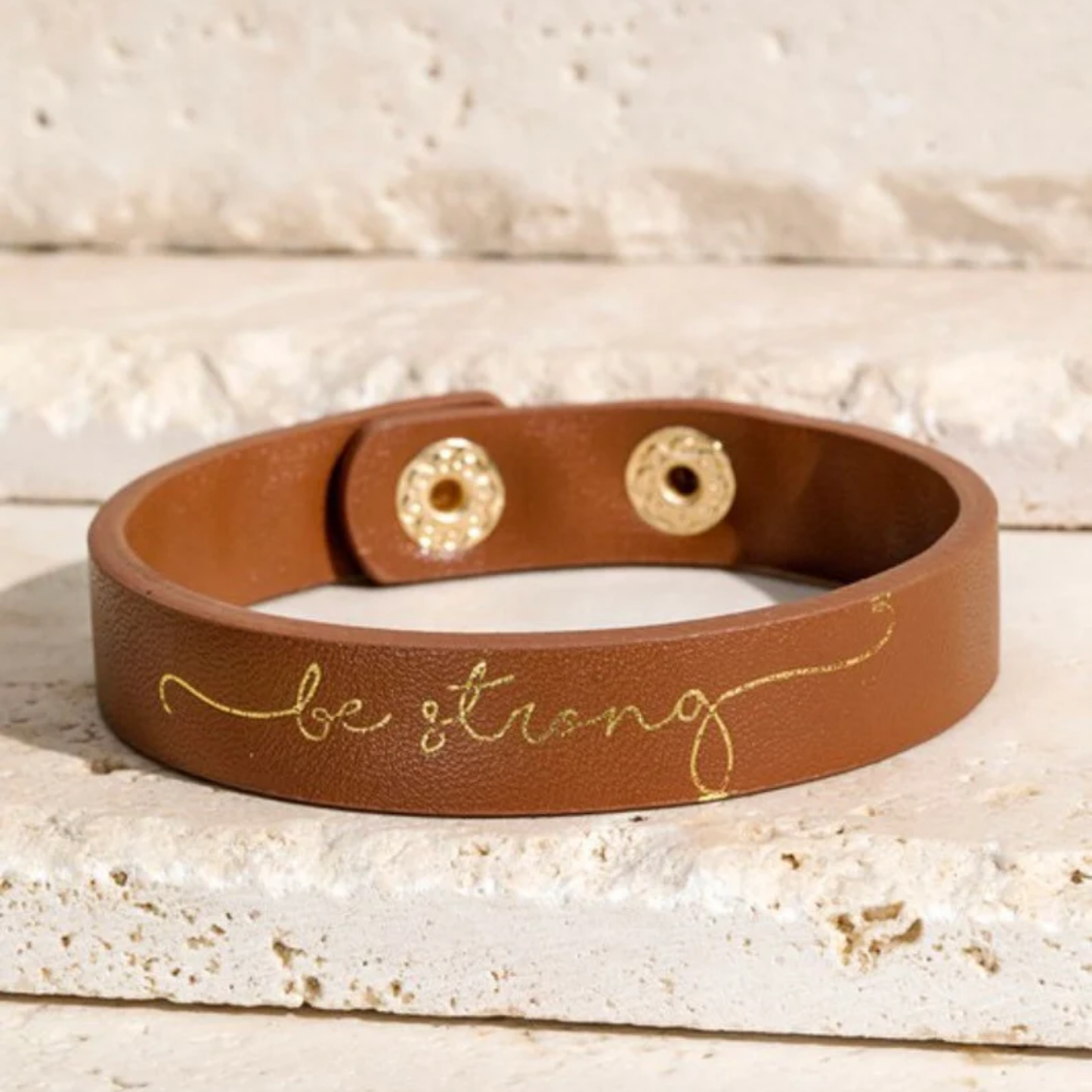 Leather snap bracelet