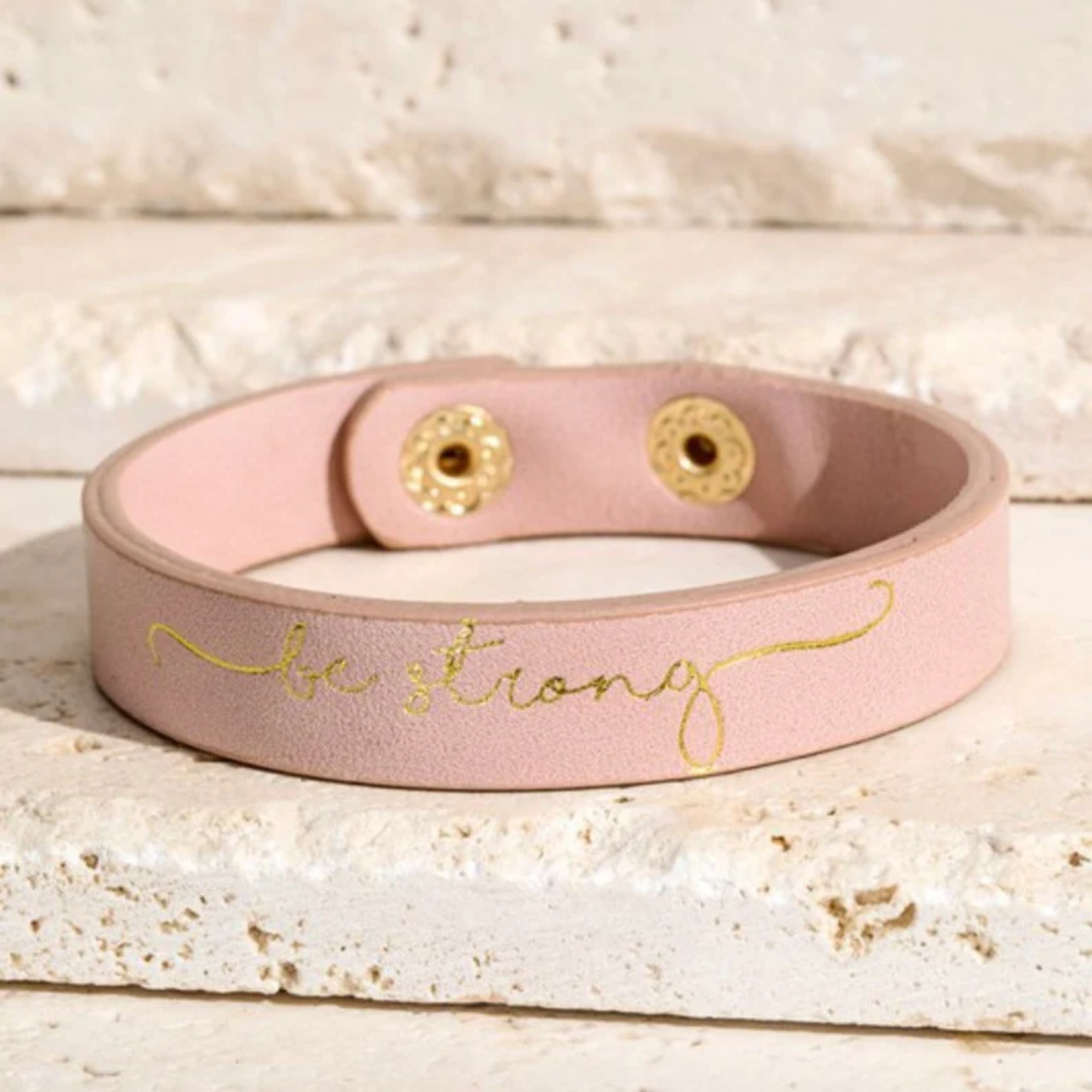 Leather snap bracelet