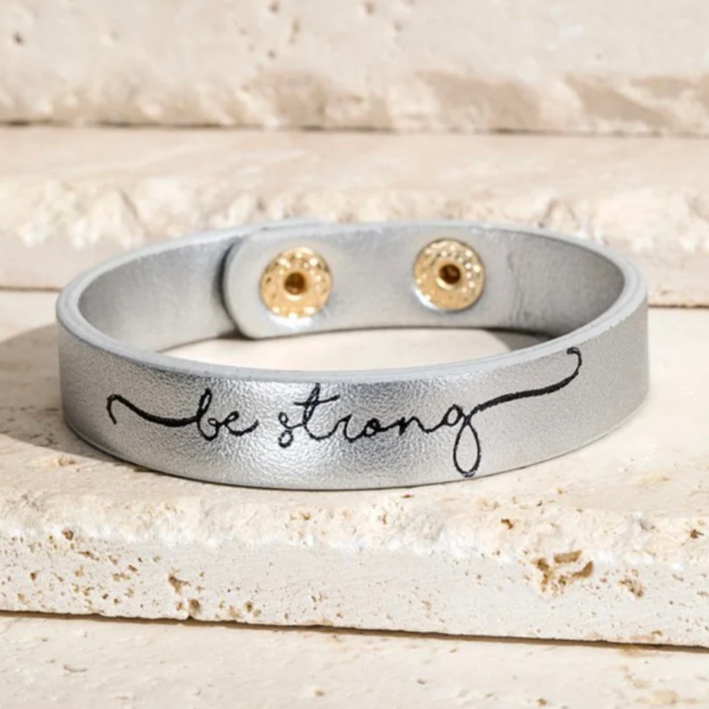 Leather snap bracelet