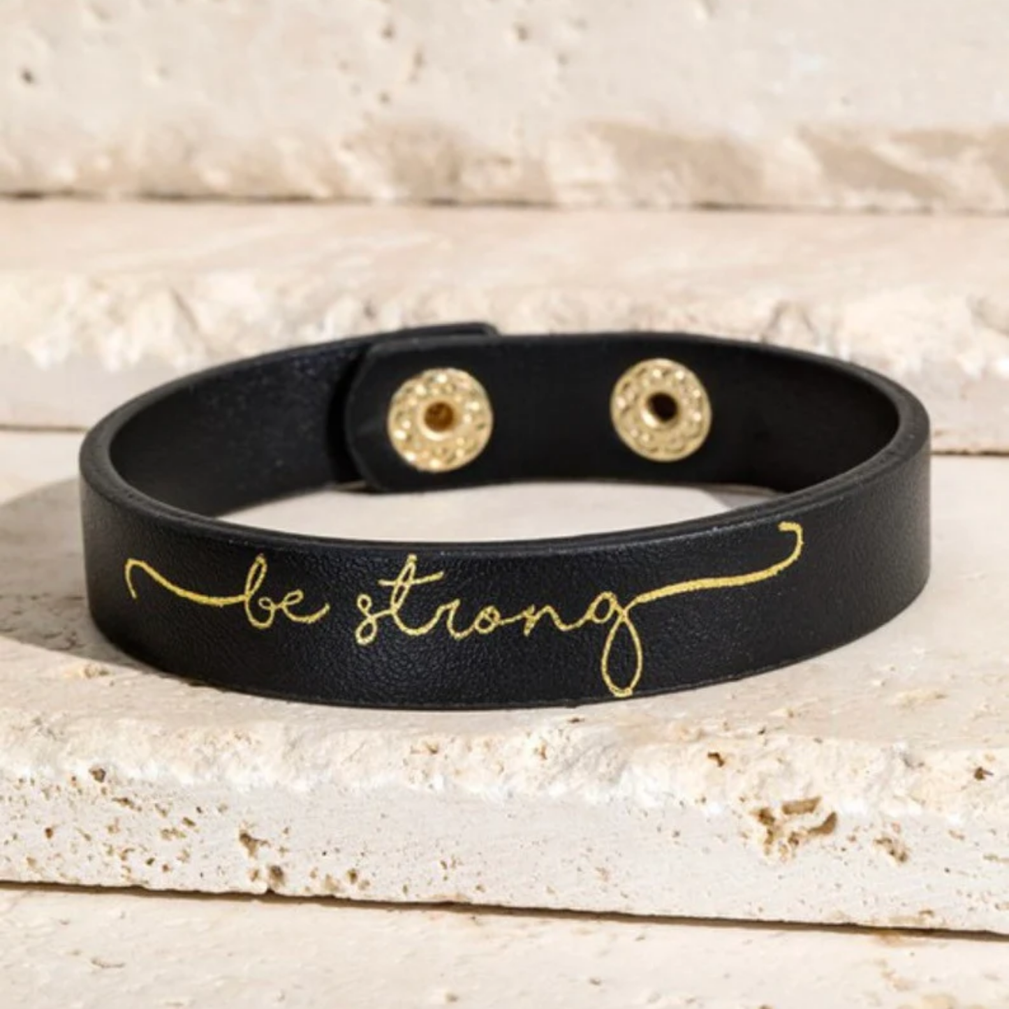 Leather snap bracelet