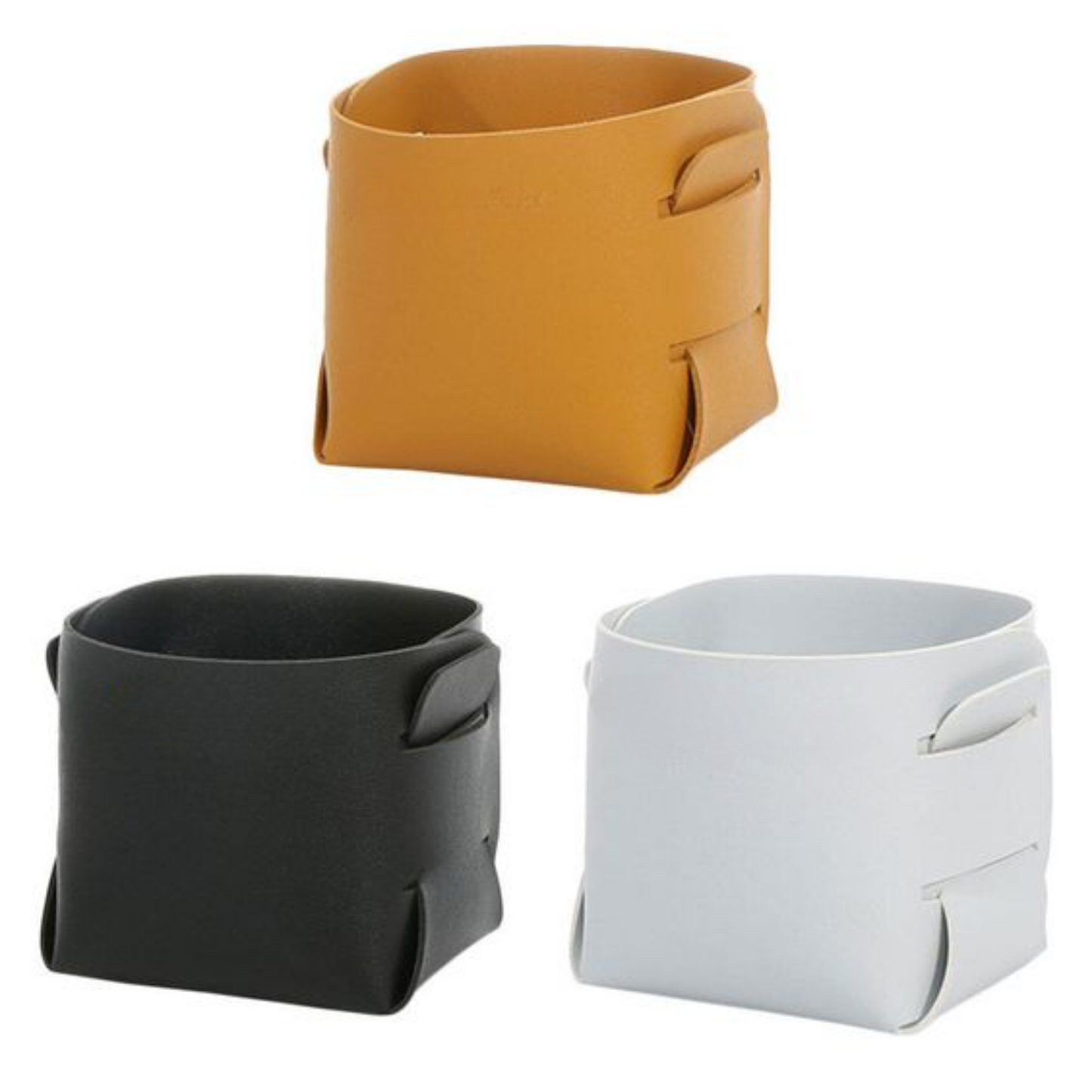 Folding Rectanglular Leather Desktop Storage Organiser