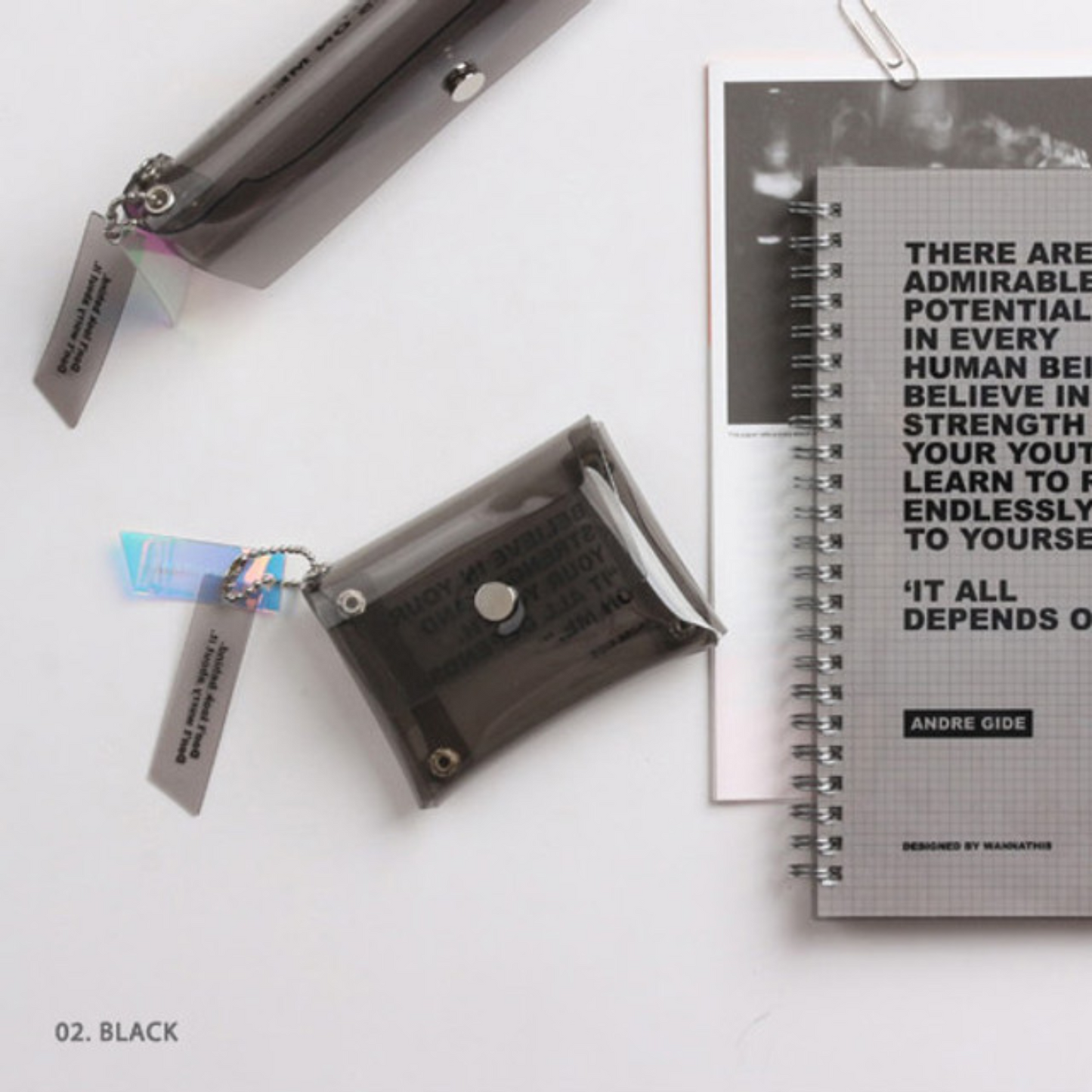 Transparent pocket folding card case pouch