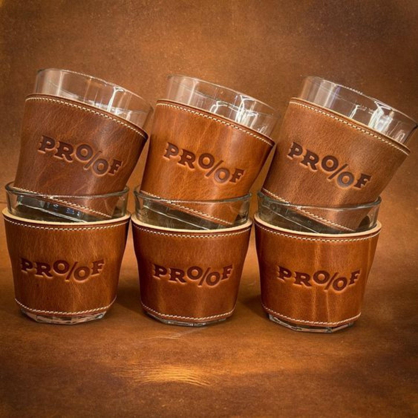 Leather Wrapped Whiskey Glasses