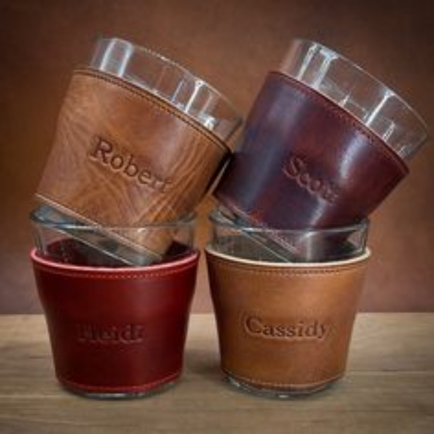 Leather Wrapped Whiskey Glasses