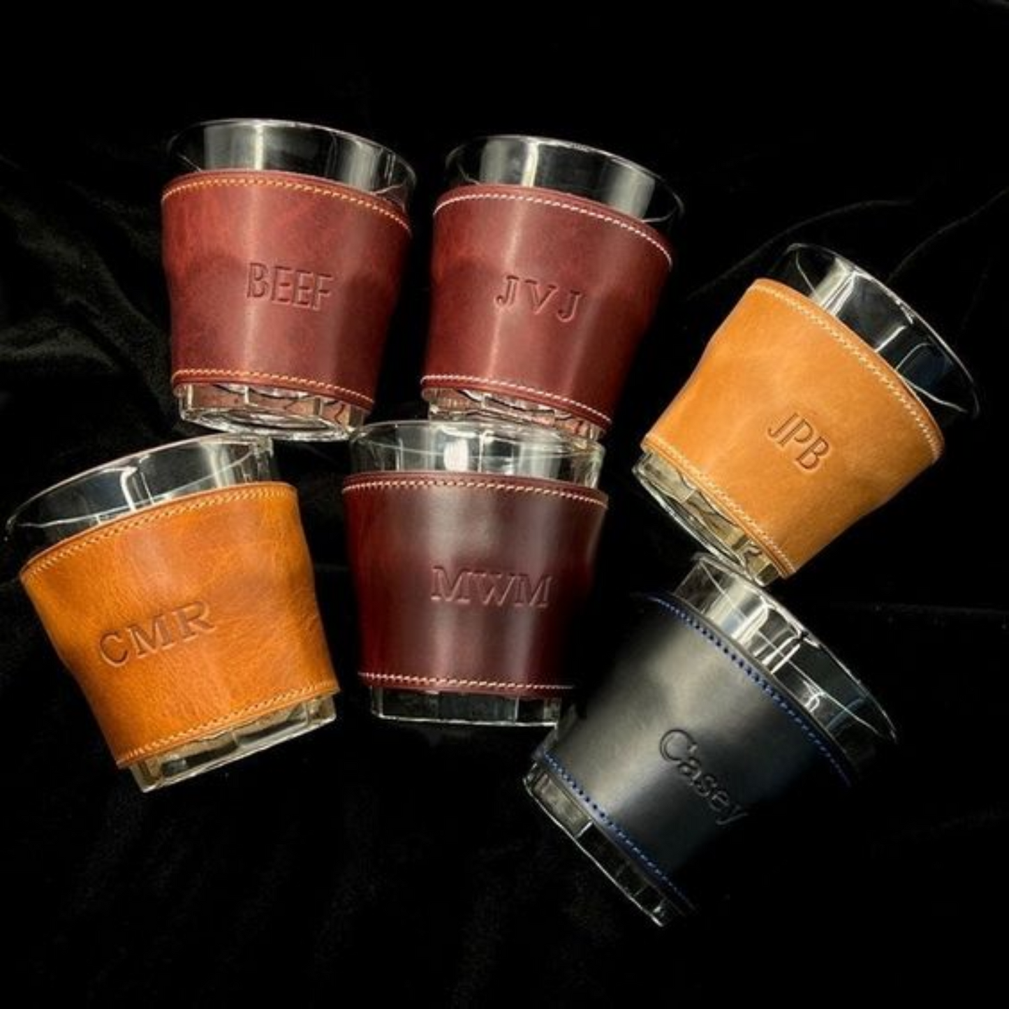 Leather Wrapped Whiskey Glasses