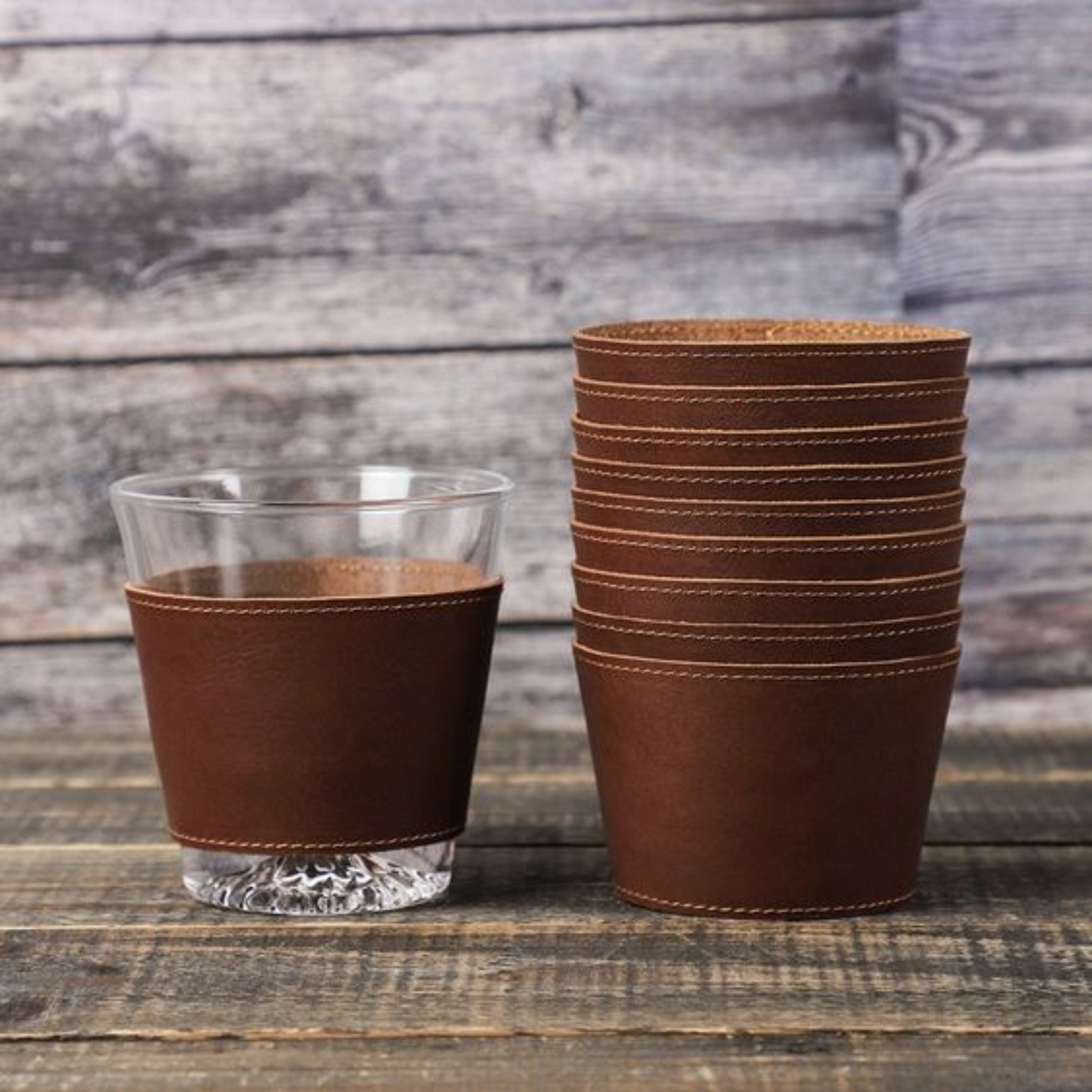 Leather Wrapped Whiskey Glasses