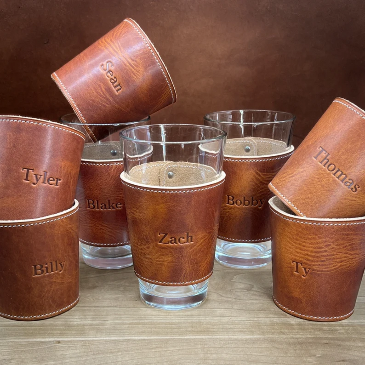 Leather Wrapped Whiskey Glasses