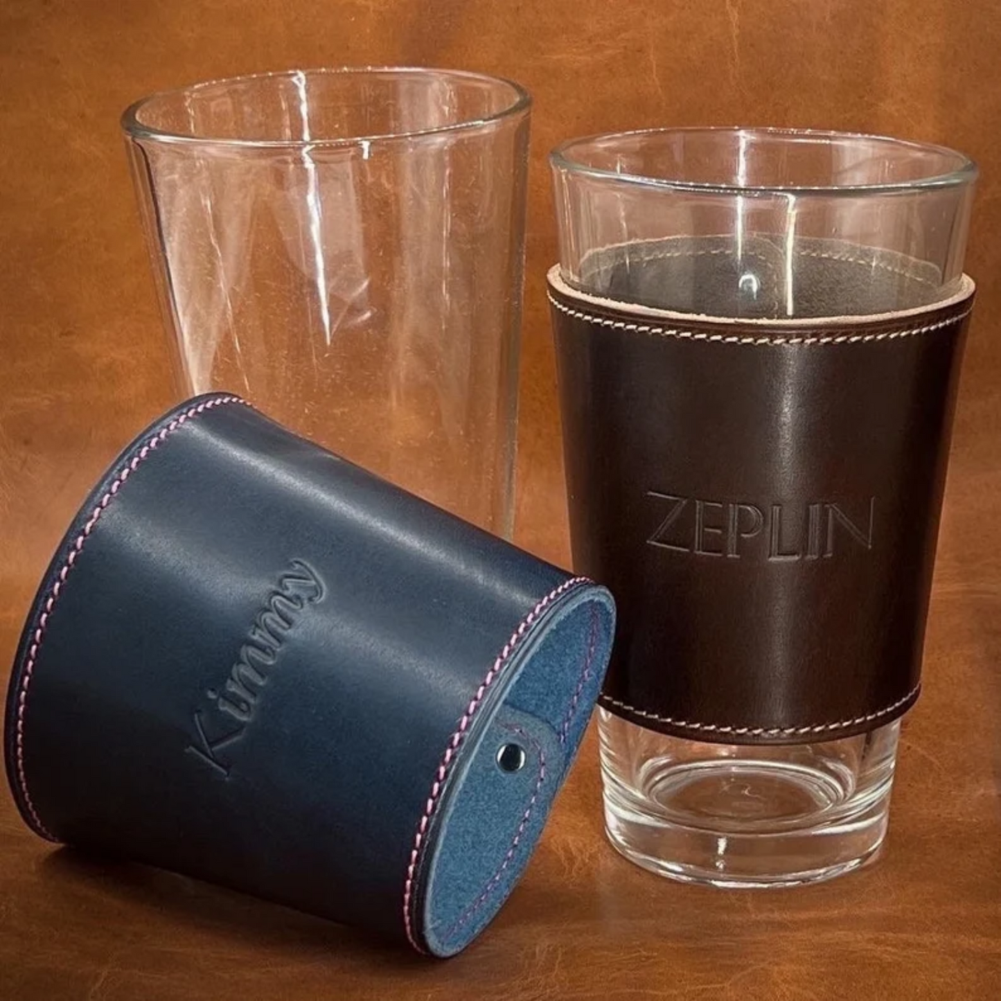 Leather Wrapped Whiskey Glasses