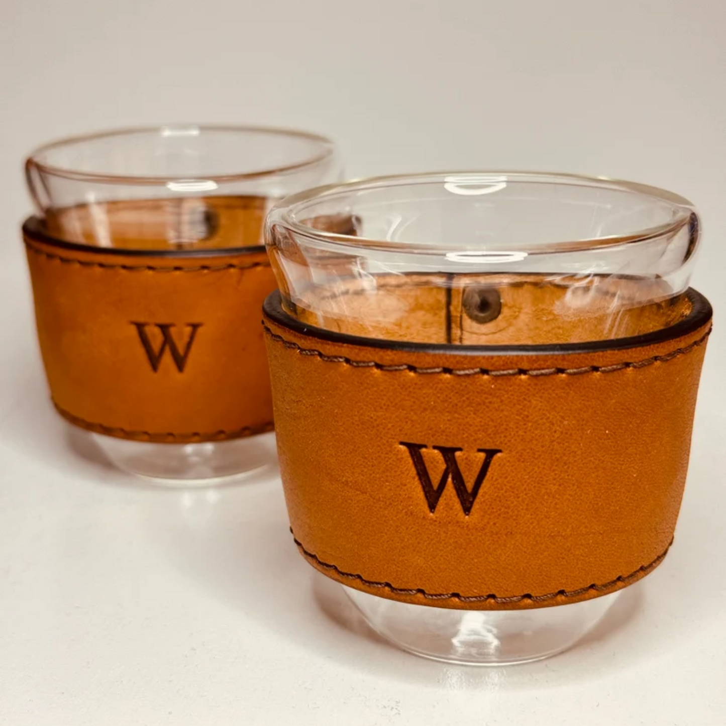 Leather Wrapped Whiskey Glasses