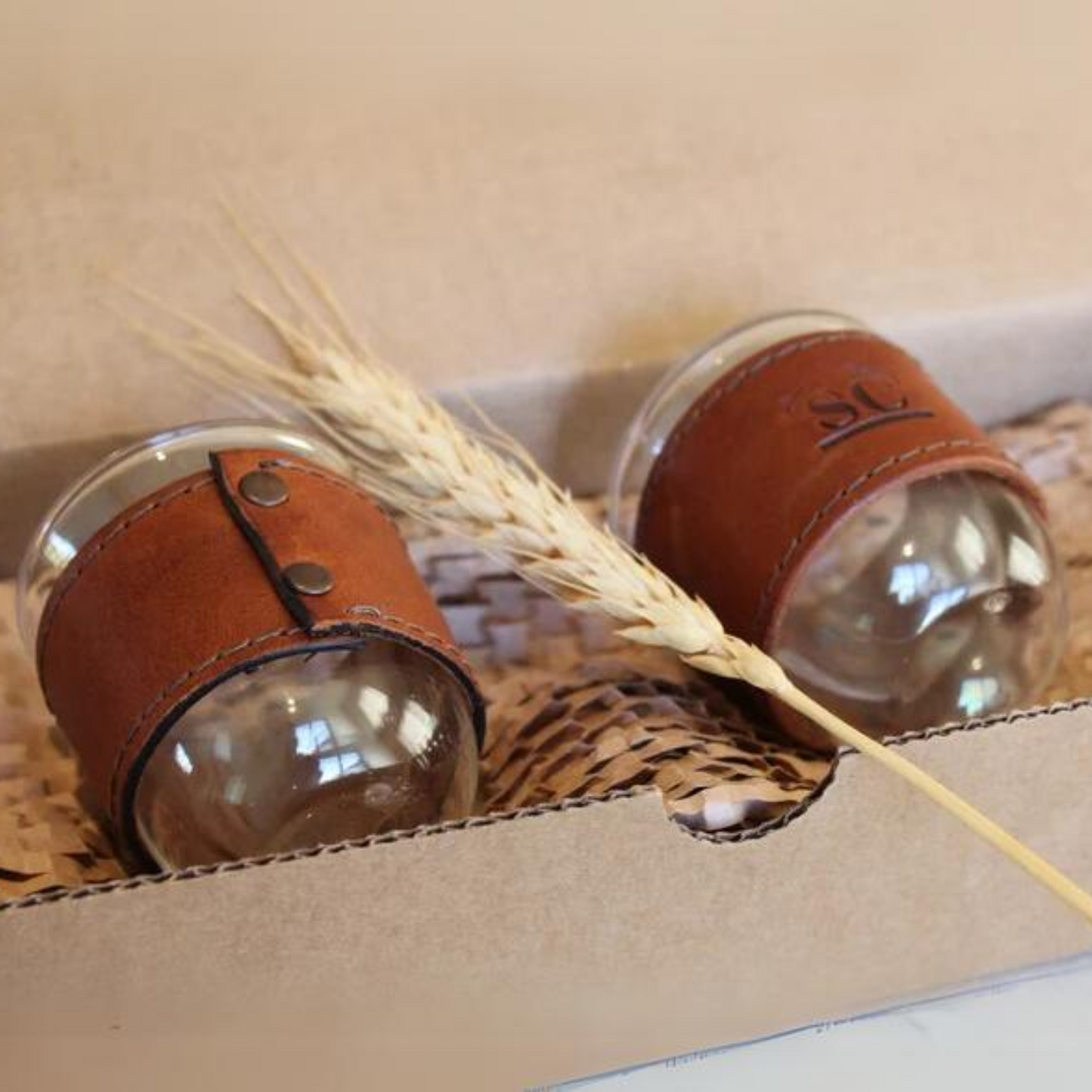 Leather Wrapped Whiskey Glasses