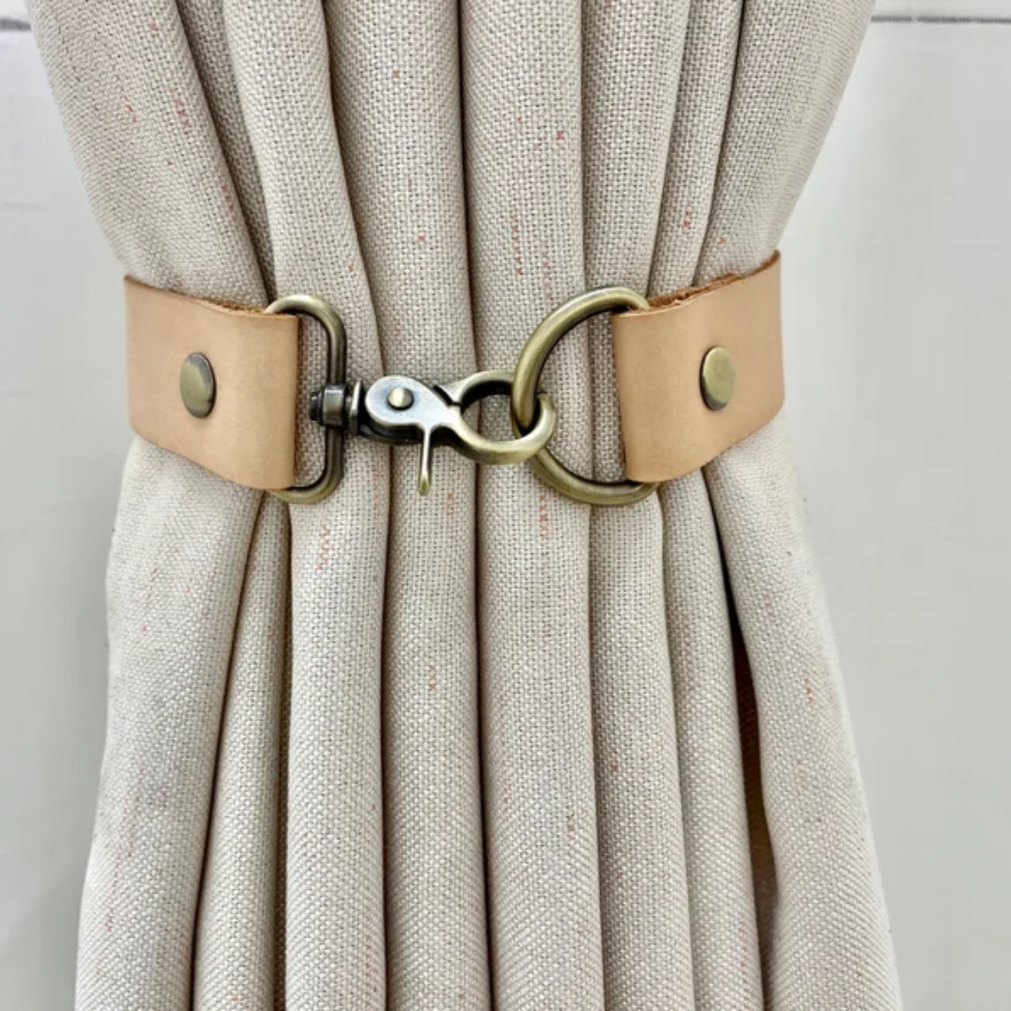 Leather curtain tie backs