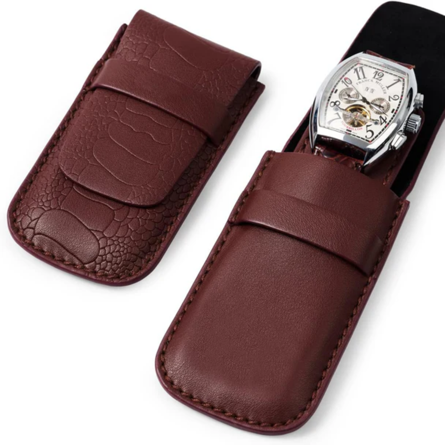 Leather Flap Watch Pouch