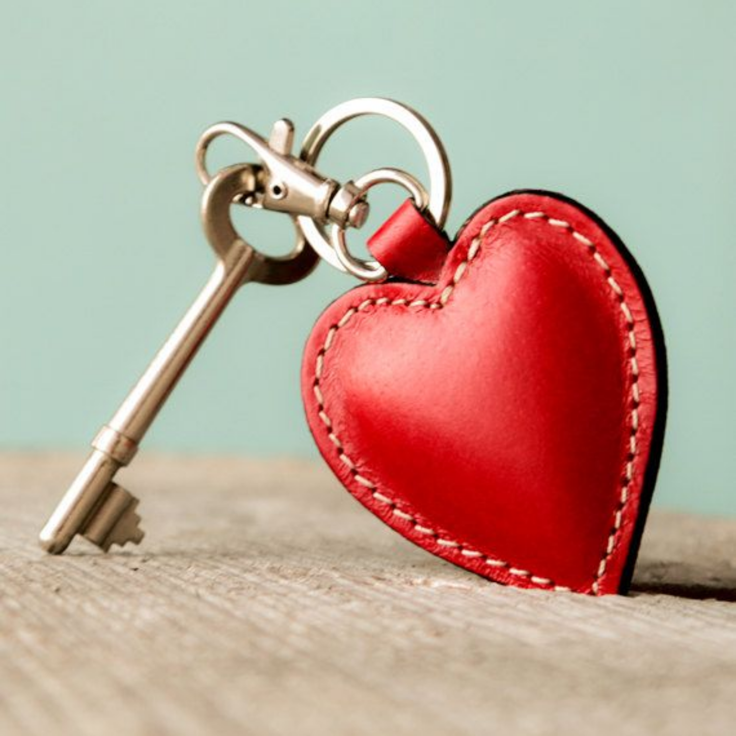 Leather Keychain Heart