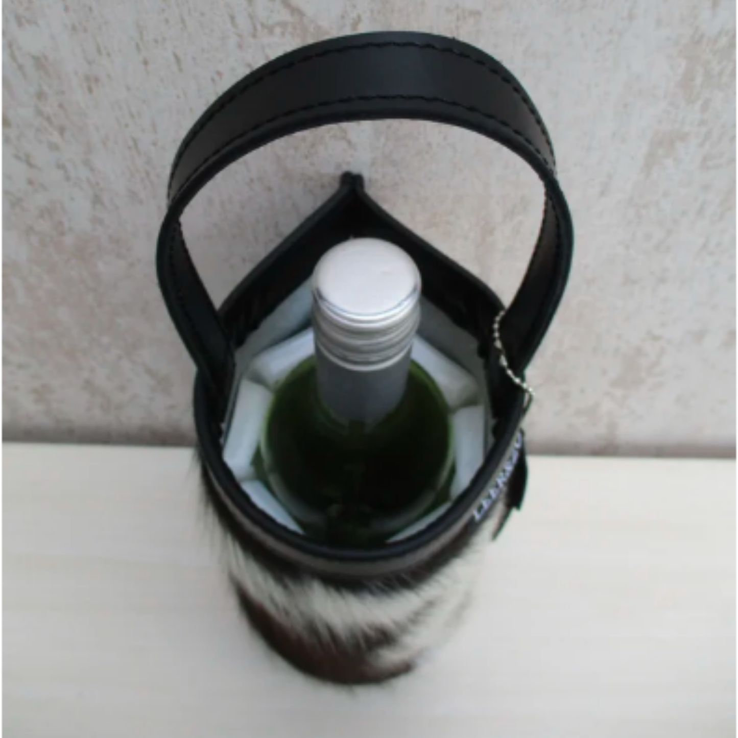 Wine Bottle Carrier Tote Bag Cow & Spot print