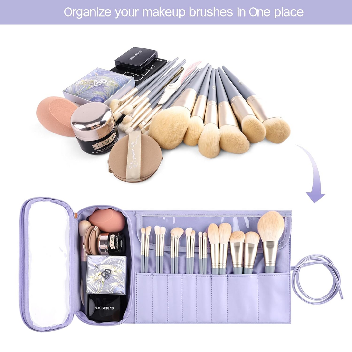 Cosmetic Bags Roll Up Brush Storage Bag