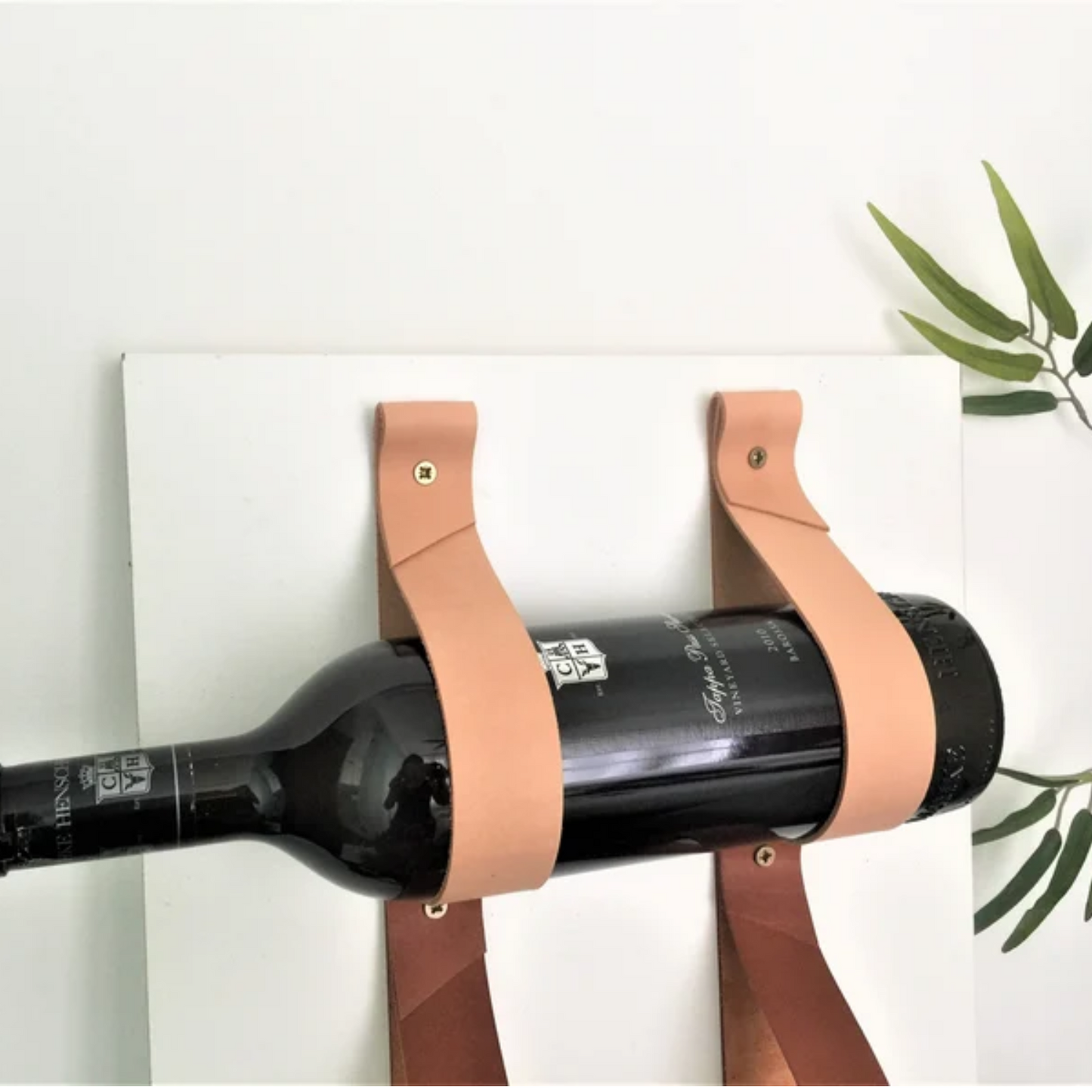 Leather Strap Wine Rack