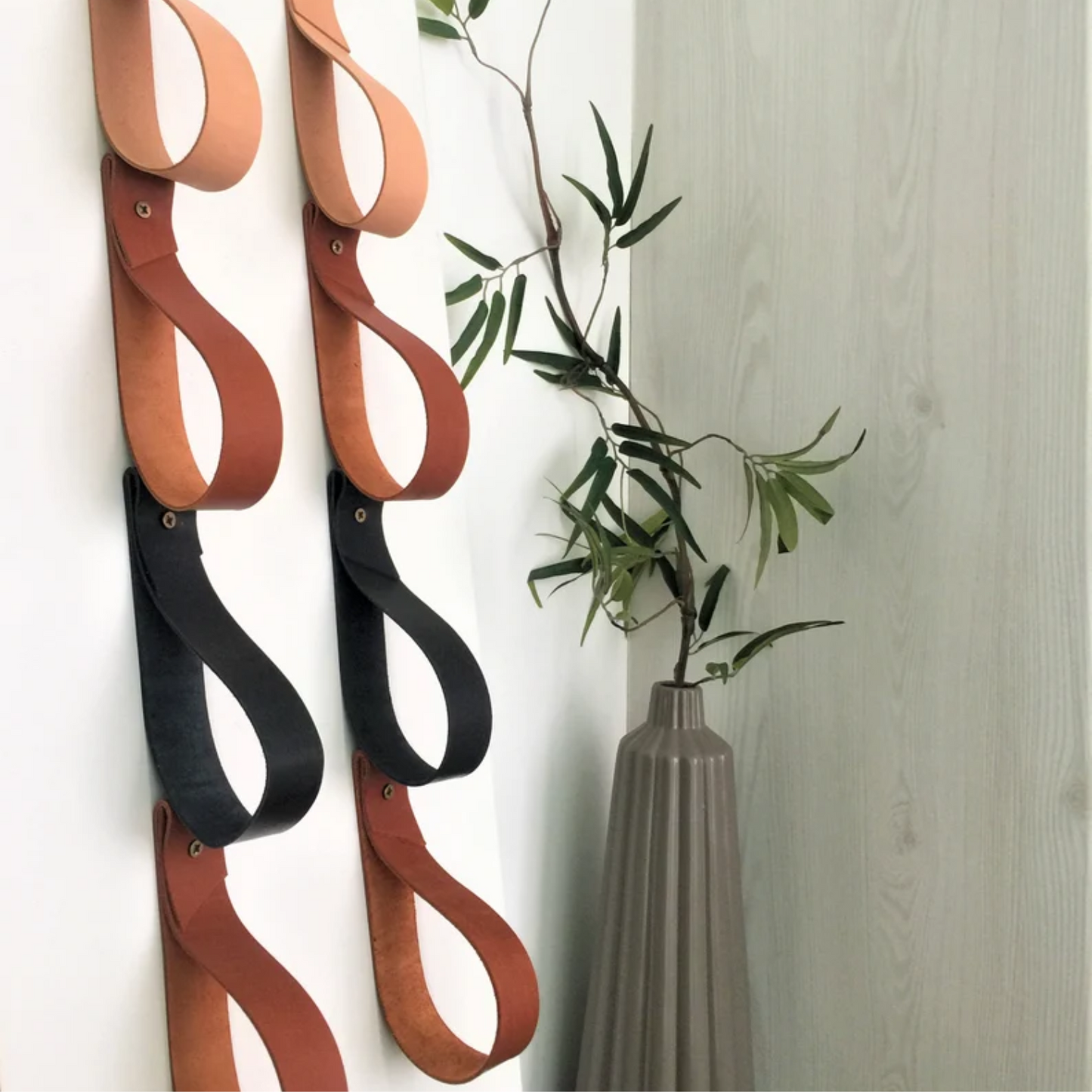 Leather Strap Wine Rack