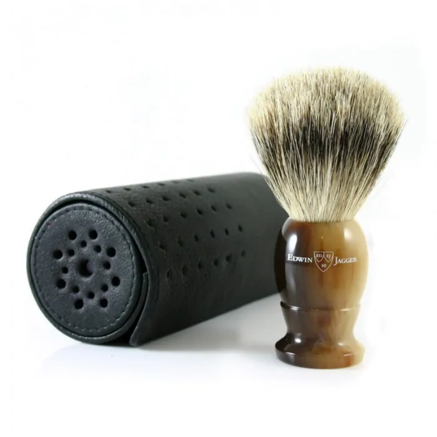 Leather Shaving Brush Travel Case