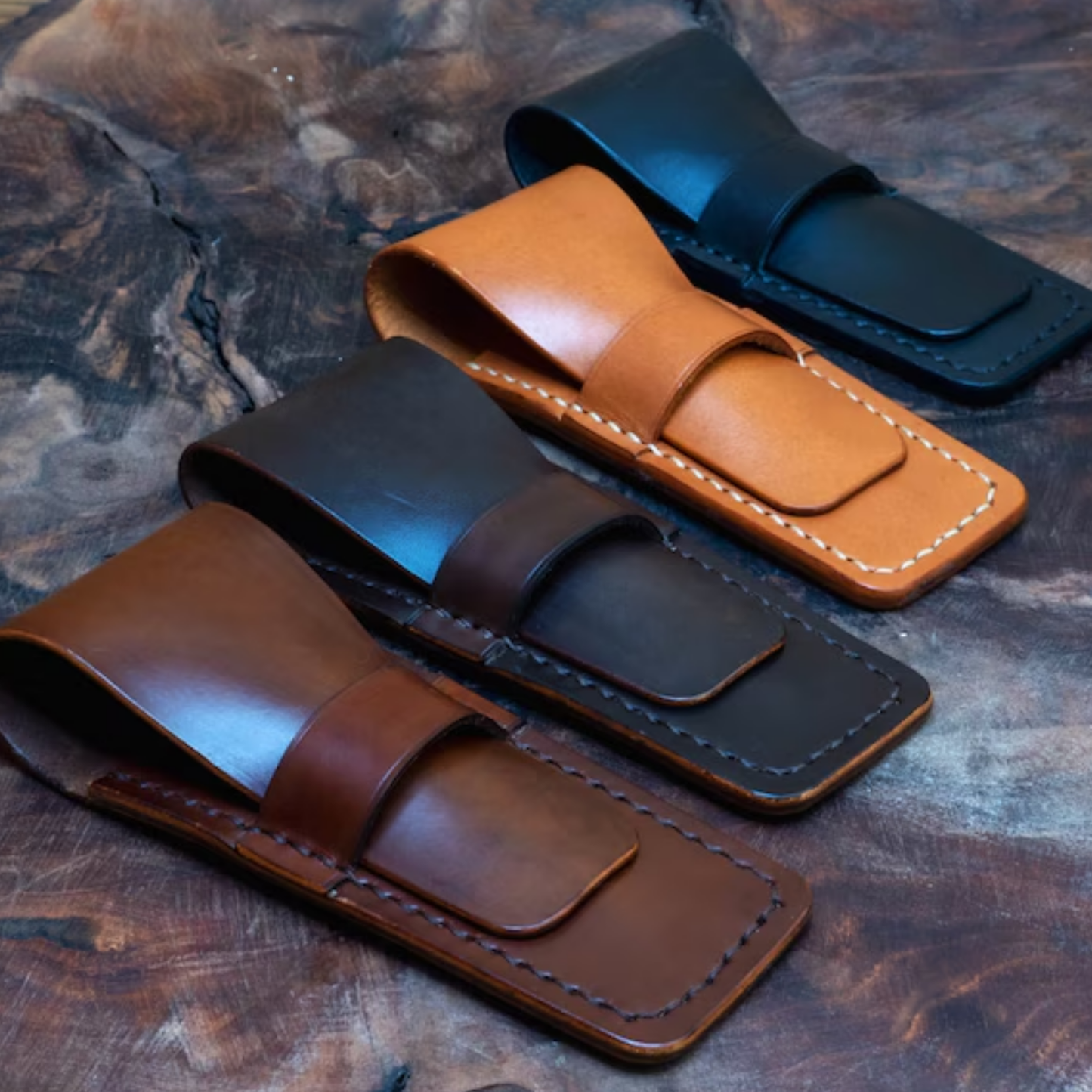 Razor case made of leather
