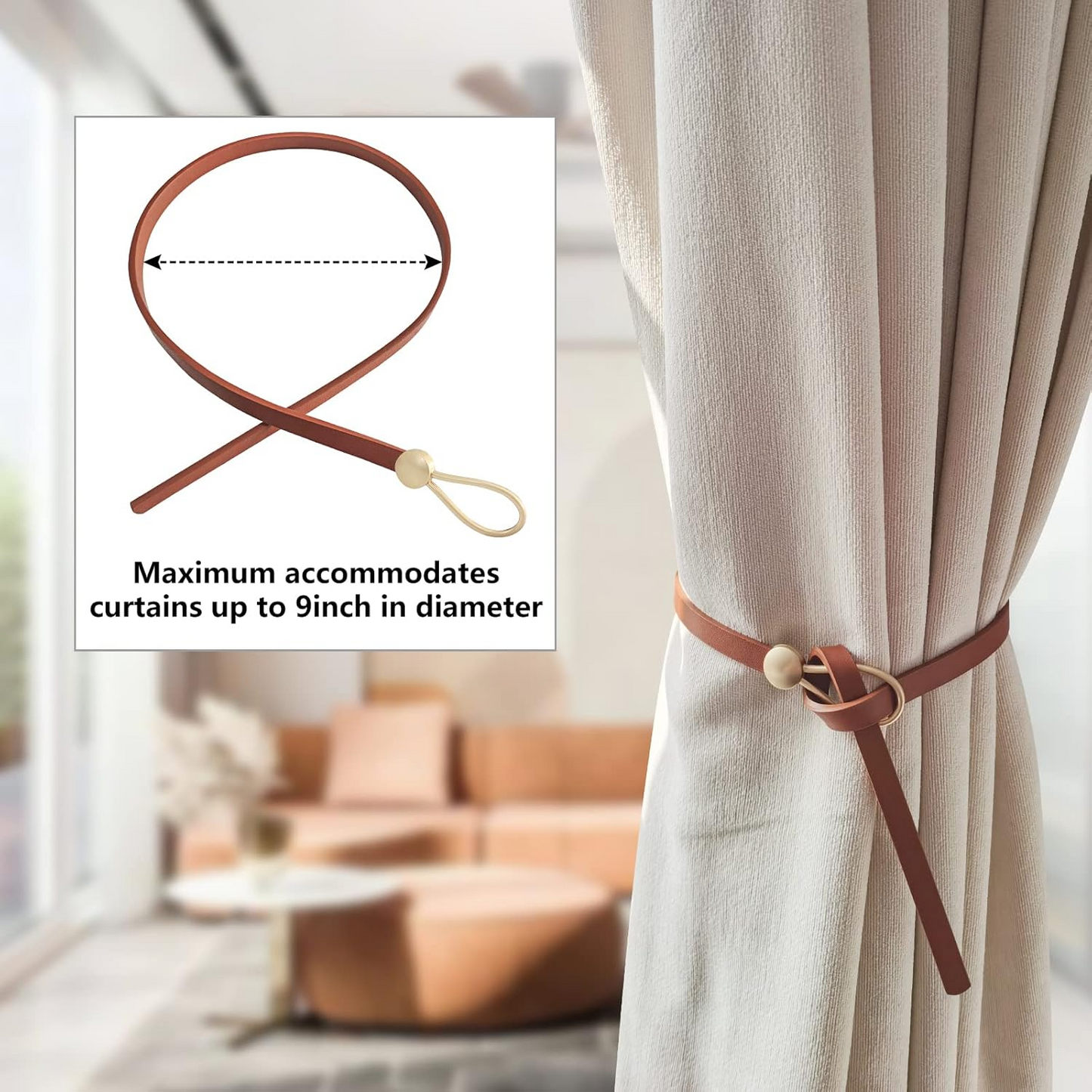 Leather Curtain Rope Tiebacks