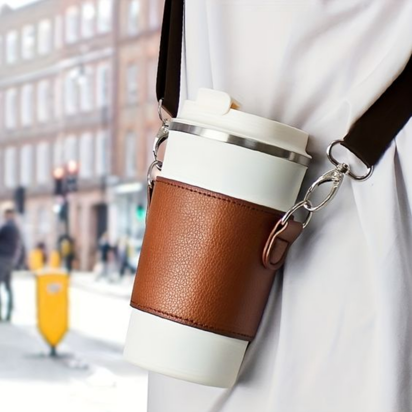 Portable Insulated Pu Leather Cup Bag