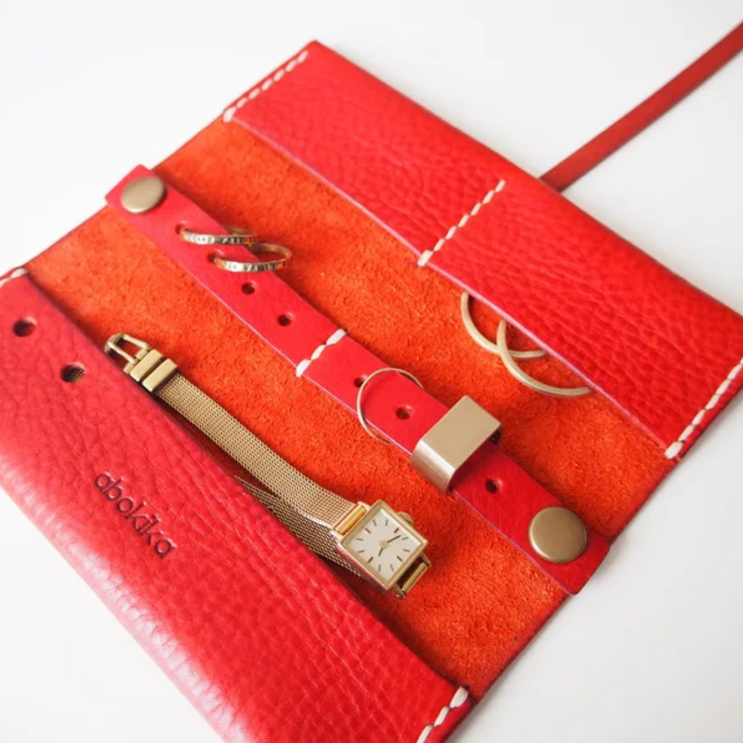 Leather Travel Jewellery Roll