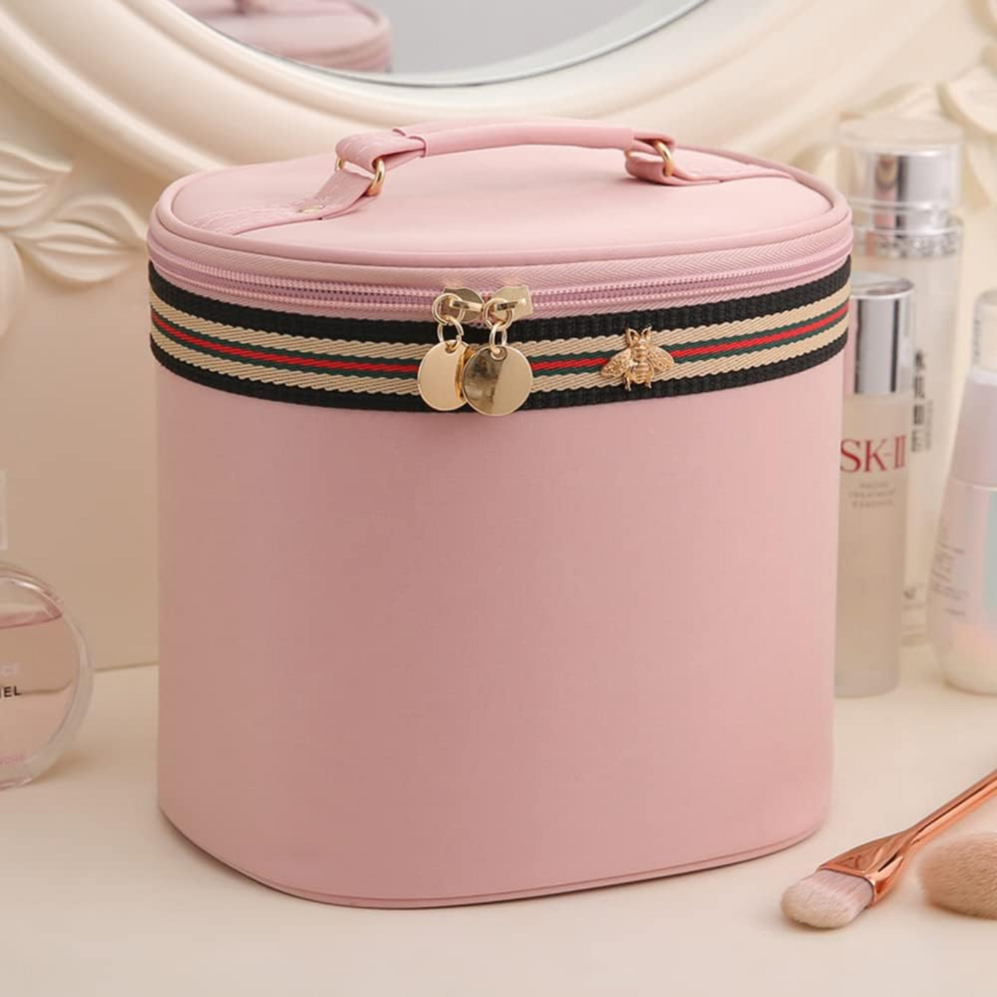 Cosmetic Storage Box with Handle