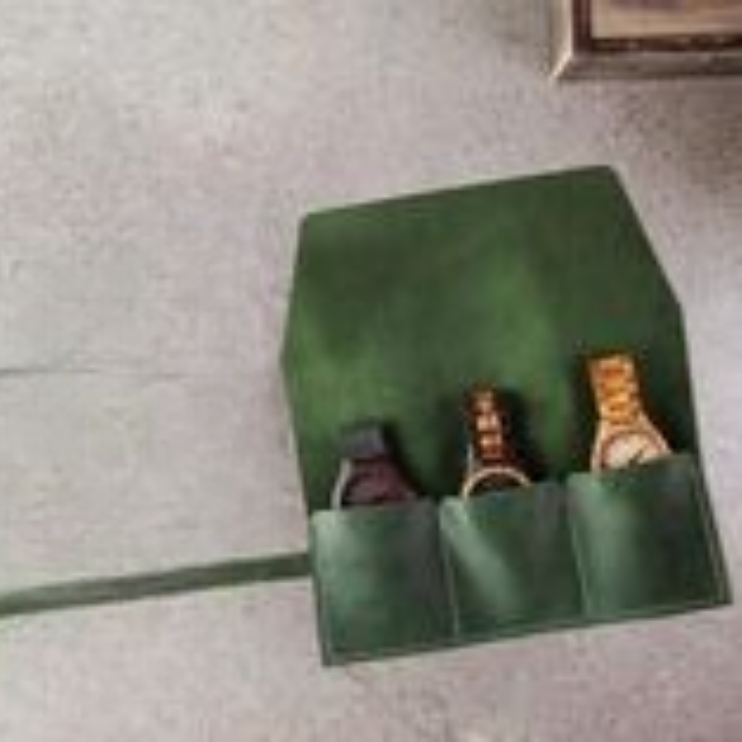 Leather watch roll travel case
