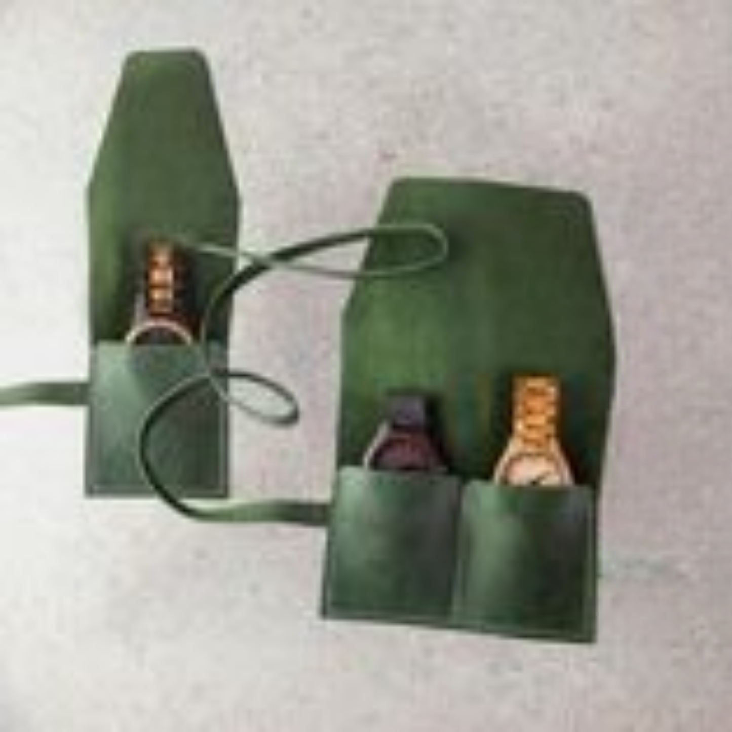 Leather watch roll travel case