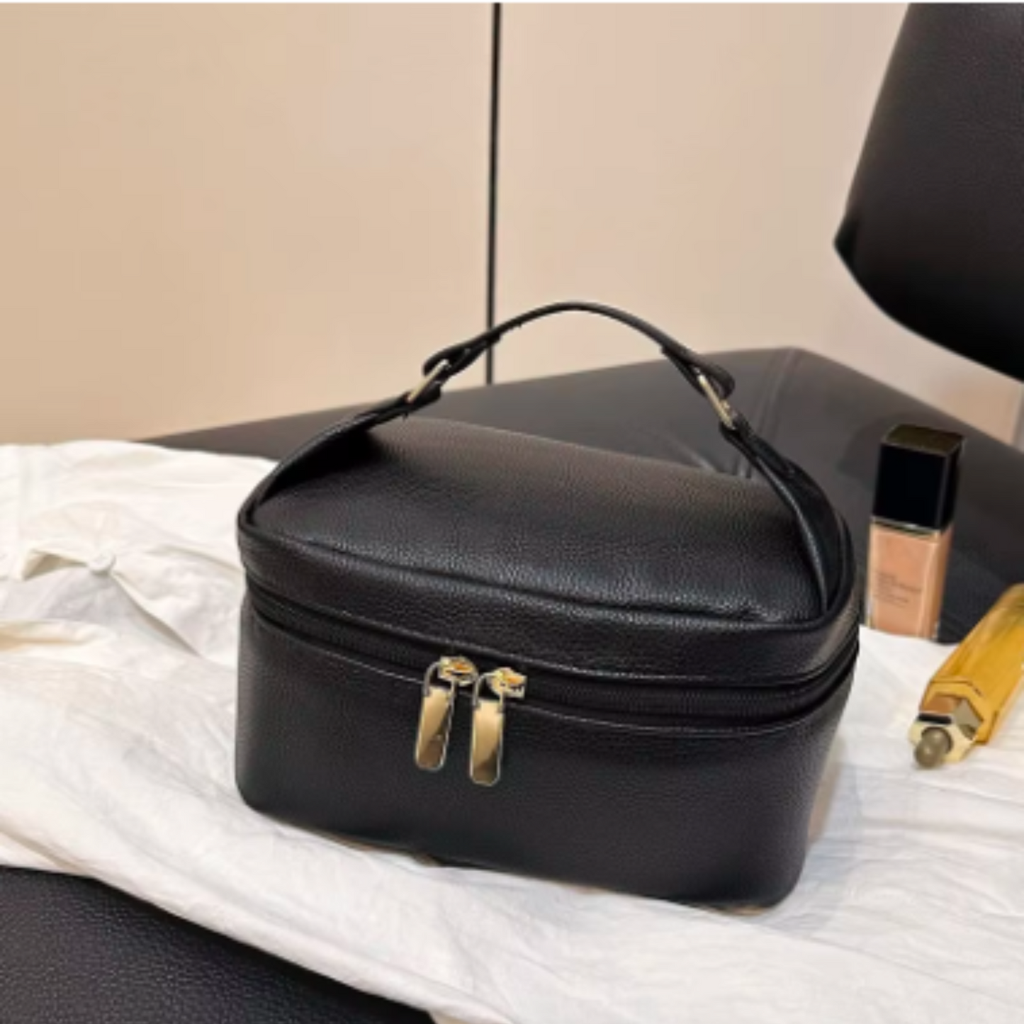 Portable Top Handle Makeup Bag with Organizer