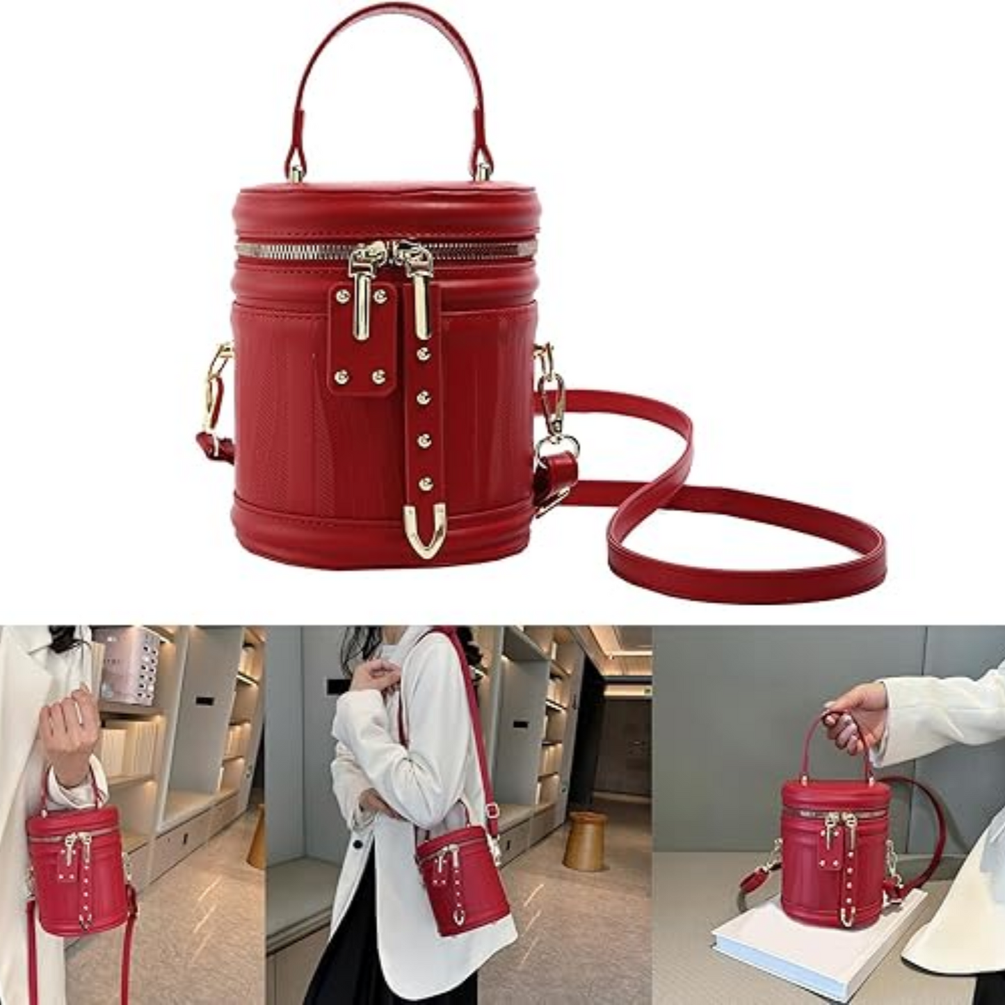 PU Leather Cylinder Bag