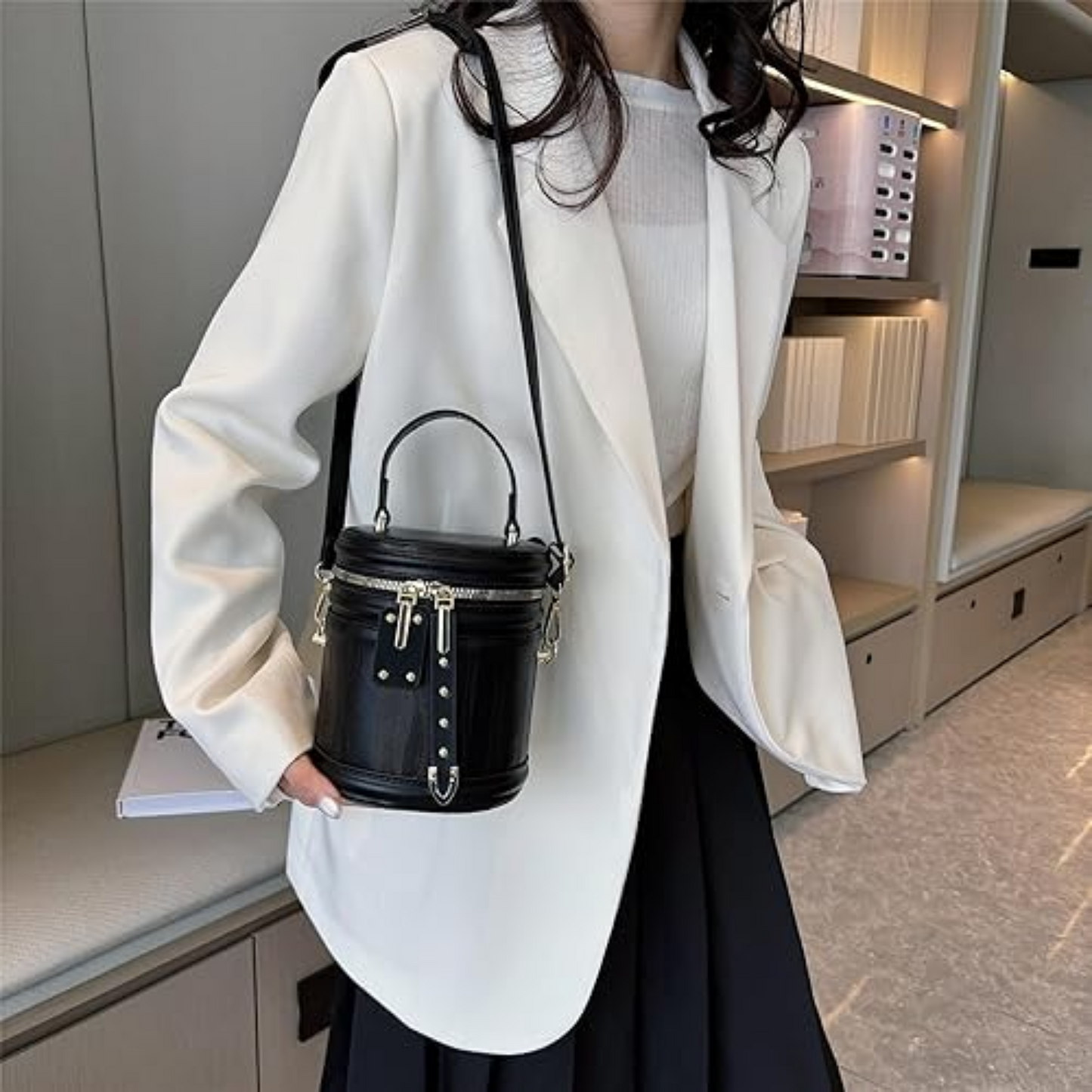 PU Leather Cylinder Bag