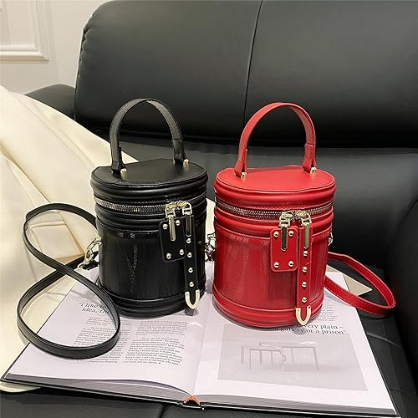 PU Leather Cylinder Bag