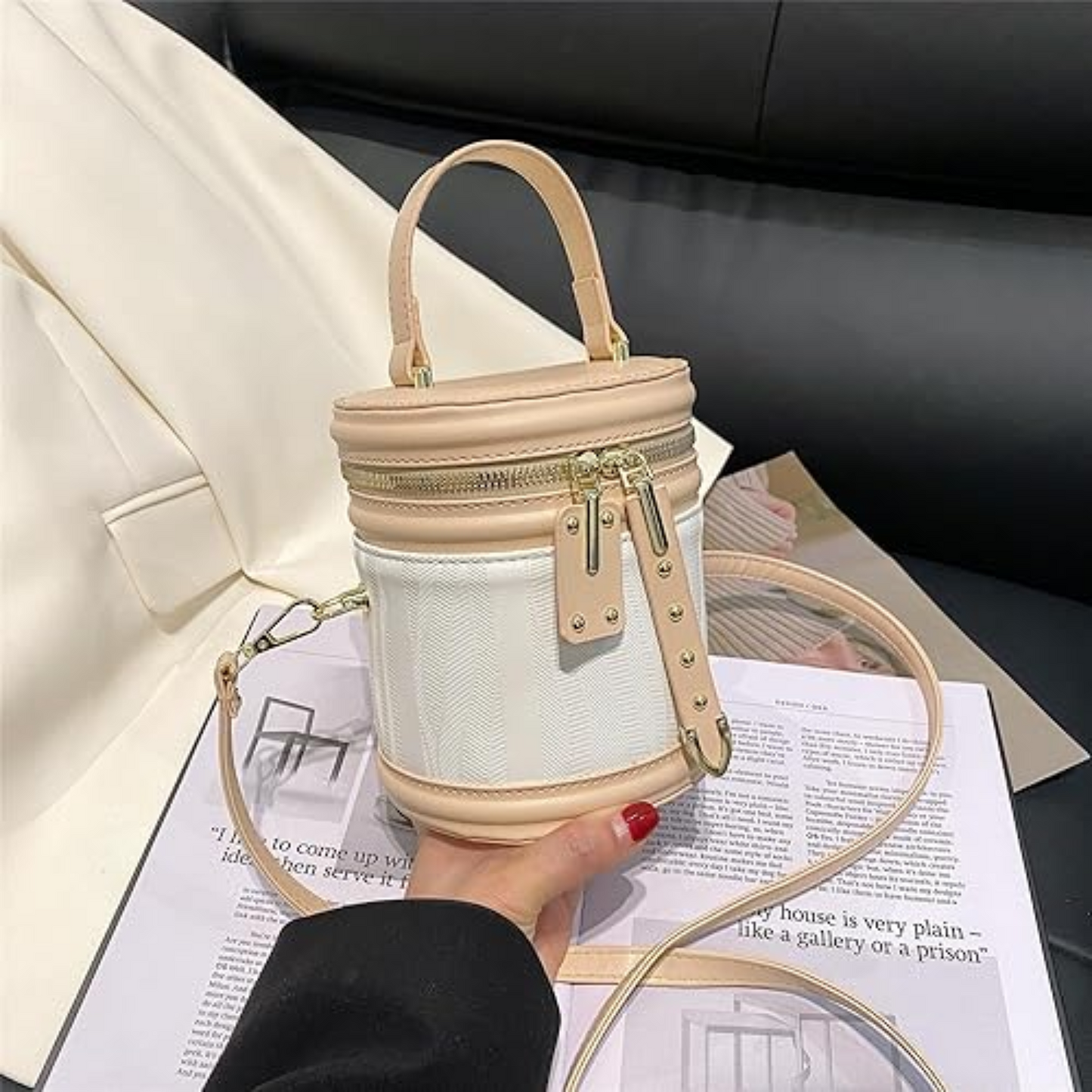 PU Leather Cylinder Bag
