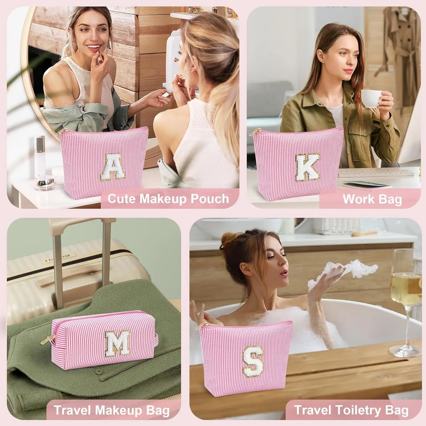 Personalized Initial Makeup Bag