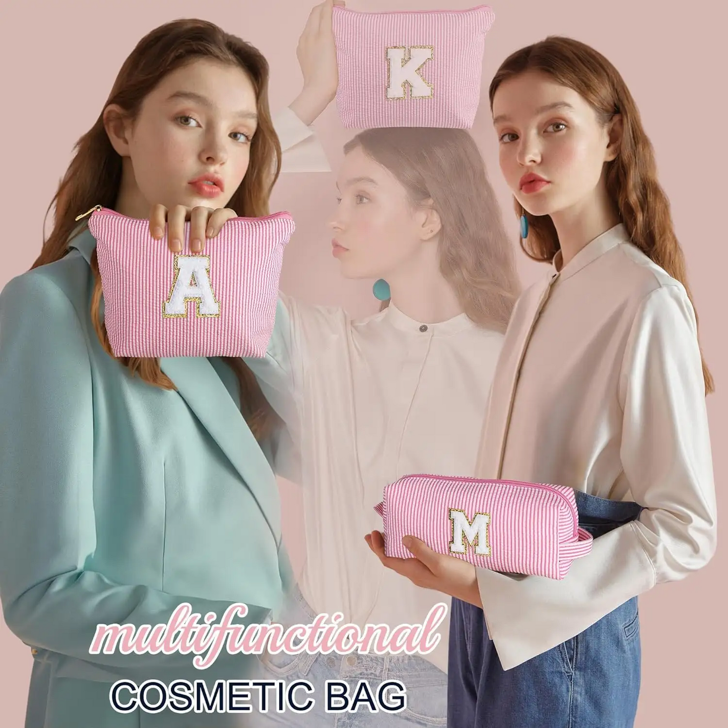 Personalized Initial Makeup Bag