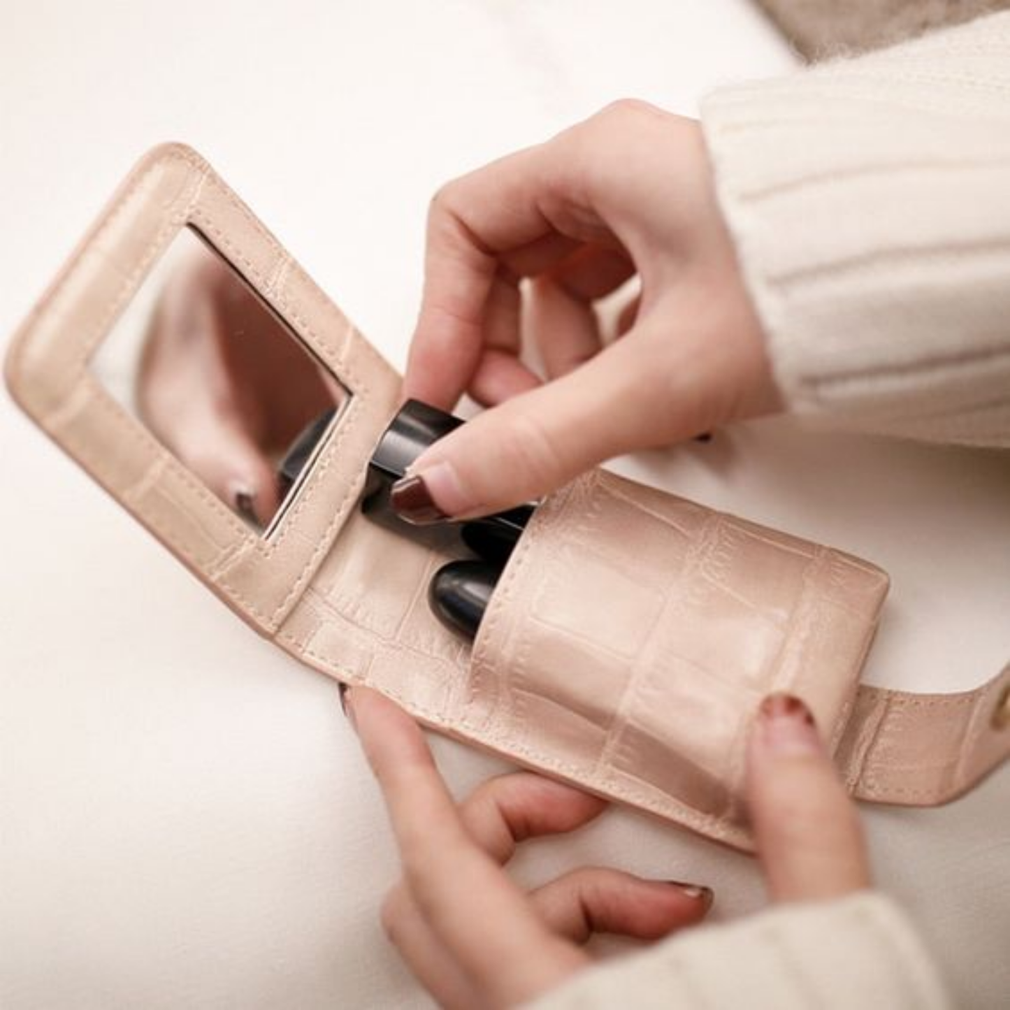 Crocodile Embossed Lipstick Holder