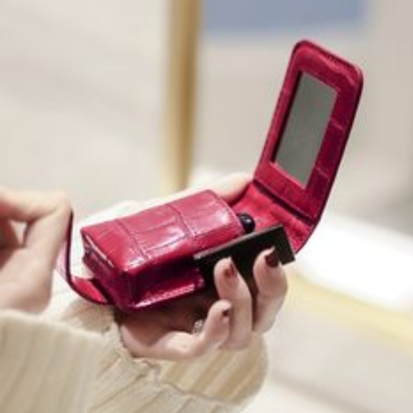 Crocodile Embossed Lipstick Holder