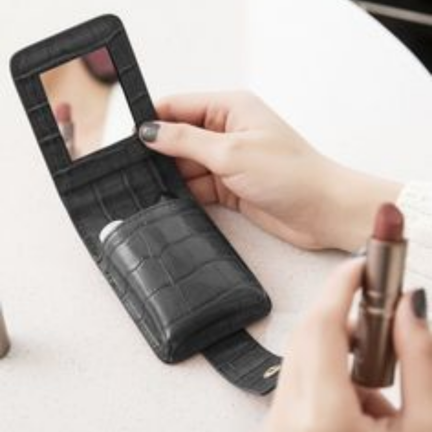 Crocodile Embossed Lipstick Holder