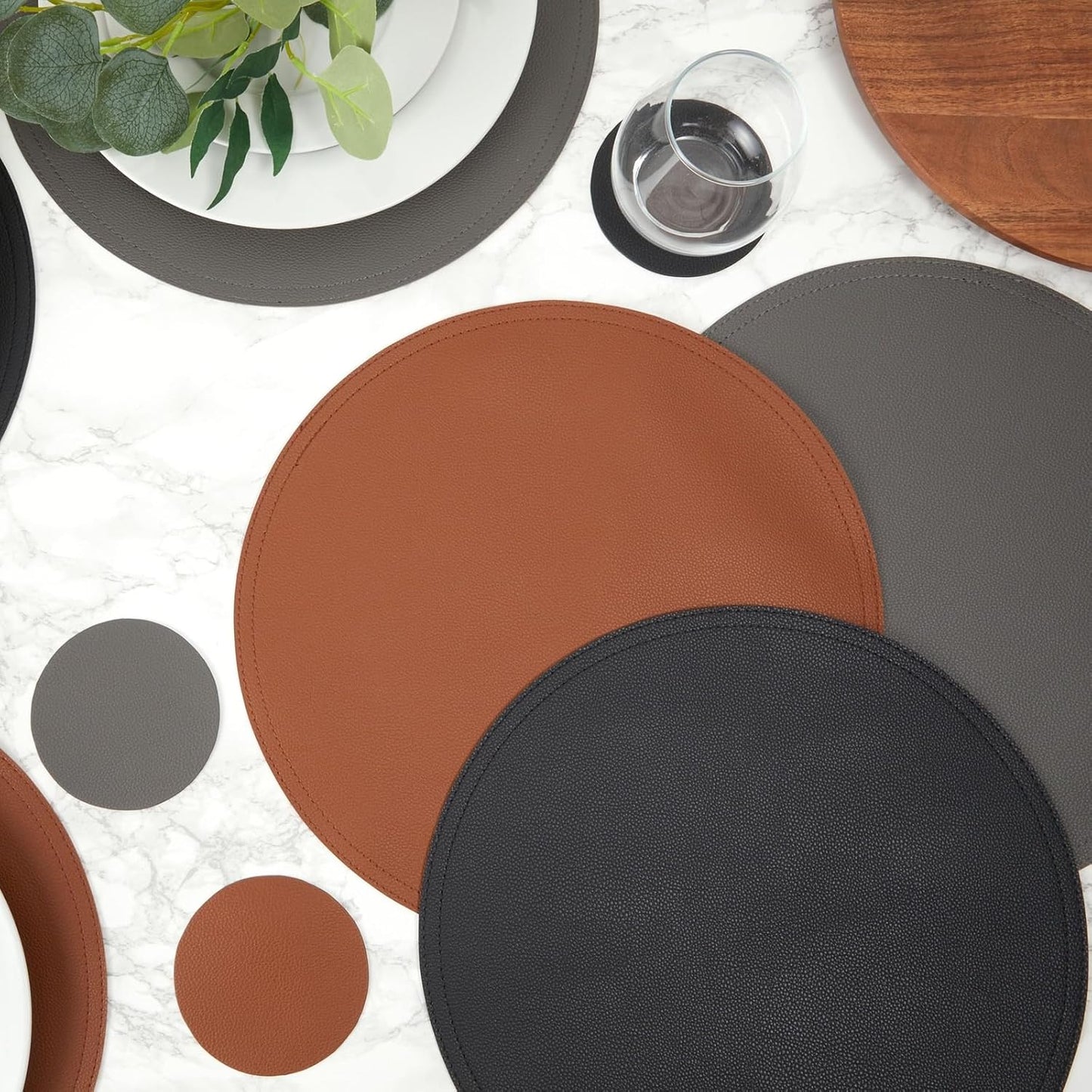 Leather Coasters and place mats set