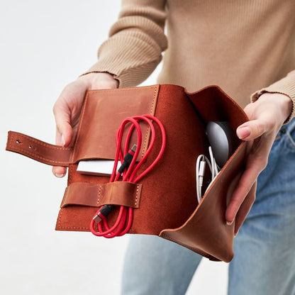 Leather cable organizer