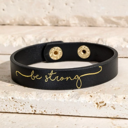 Leather snap bracelet