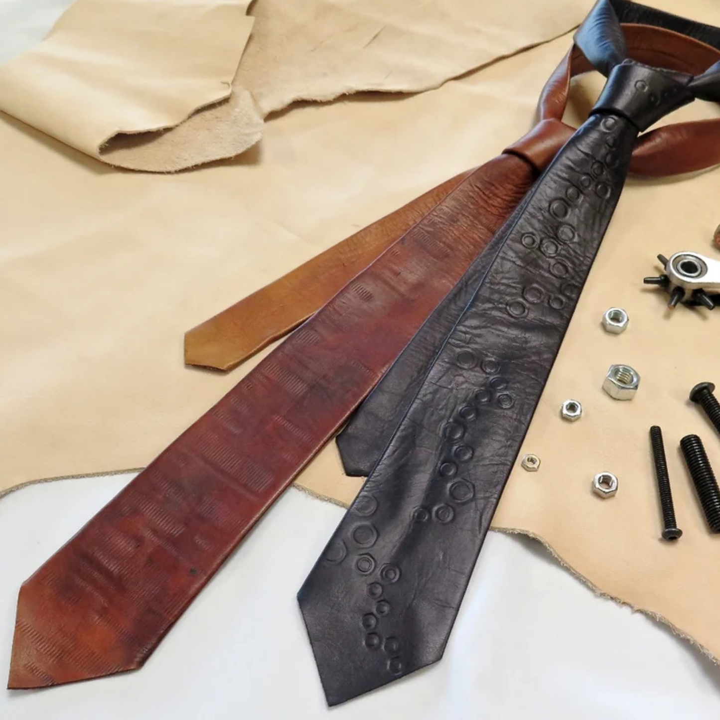 Leather Neckties
