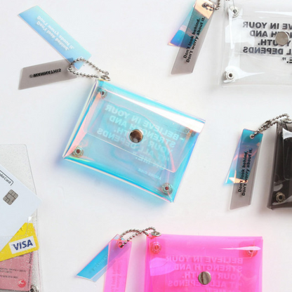Transparent  pocket folding card case pouch