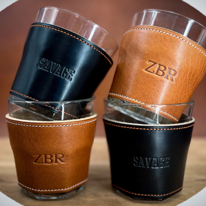 Leather Wrapped Whiskey Glasses