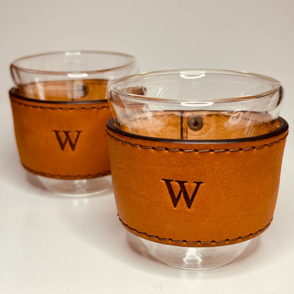 Leather Wrapped Whiskey Glasses