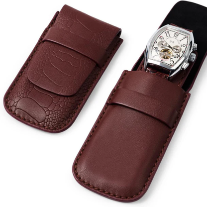 Leather Flap Watch Pouch
